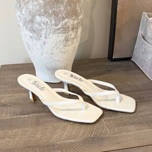 SHEIN white kitten heels